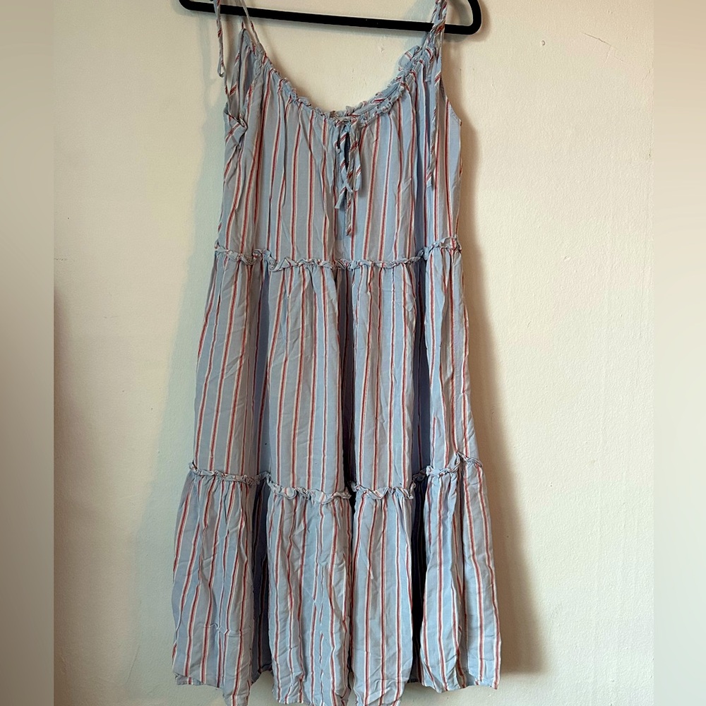 Blue striped prairie style sundress from H&M